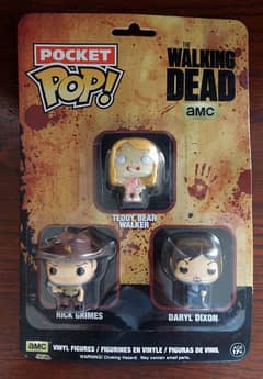 Funko Pocket POP Walking Dead 3 Pack - Daryl, Rick & Teddy Bear Walker