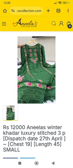 3p winter khadar dress