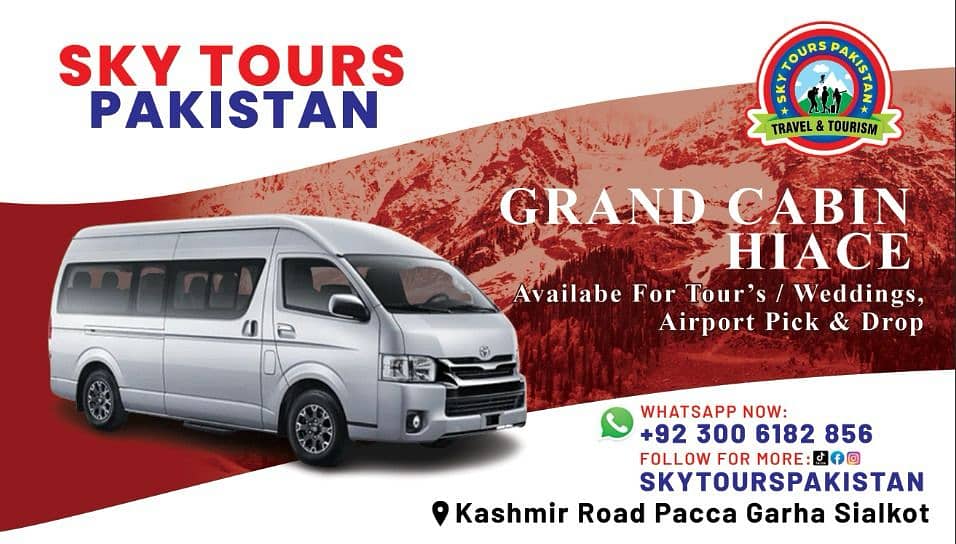 Rent A Toyota Hiace Grand Cabin Van Lahore To Sialkot | Airport Transf 0