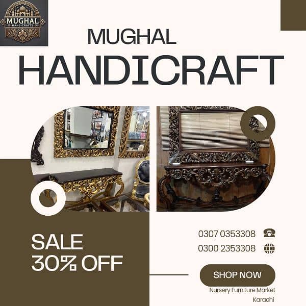 Hand - Carved Console Table & Mirror Set - Timeless Luxury 0