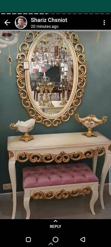 Hand - Carved Console Table & Mirror Set - Timeless Luxury 9