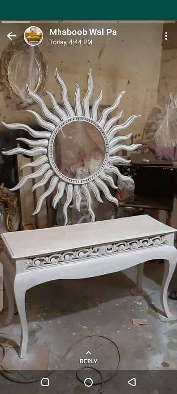 Hand - Carved Console Table & Mirror Set - Timeless Luxury 12