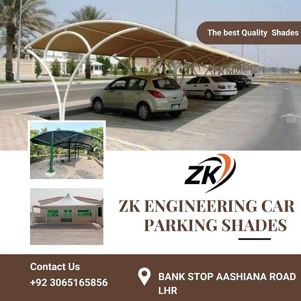 Tensile parking shade - Wall mounted - Pole shed - Car structure - Pvc 0