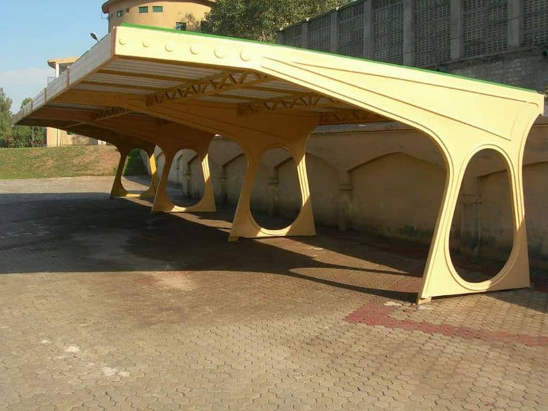 Tensile parking shade - Wall mounted - Pole shed - Car structure - Pvc 6