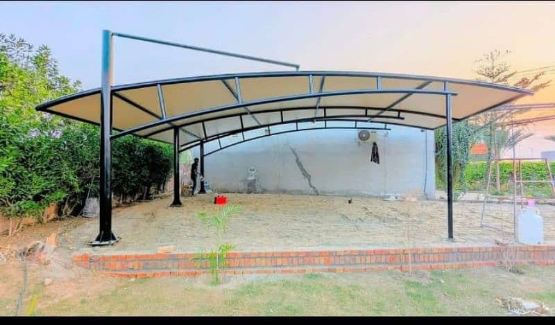 Tensile parking shade - Wall mounted - Pole shed - Car structure - Pvc 7