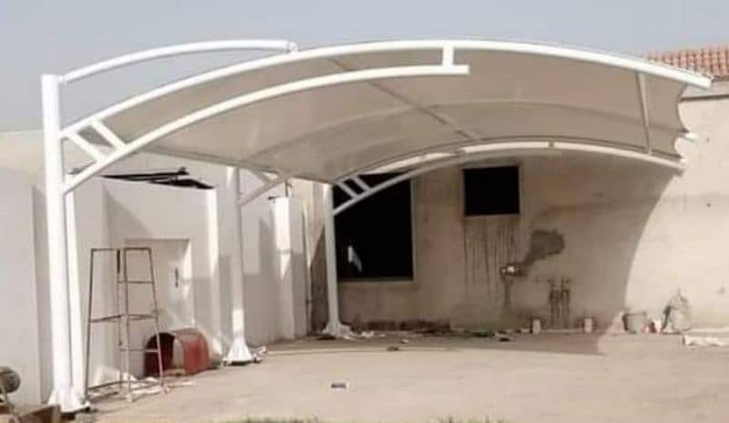 Tensile parking shade - Wall mounted - Pole shed - Car structure - Pvc 13
