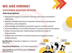 Customer Service Officer (Females Only)