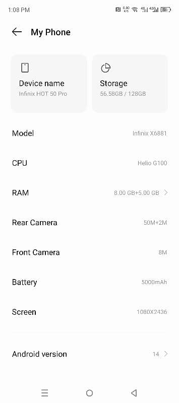 Infinix Hot 50 pro 2