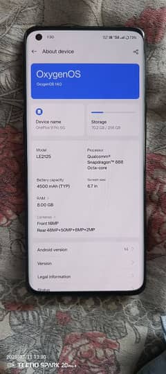 OnePlus 9 pro Dual Sim 8/256 Read Info