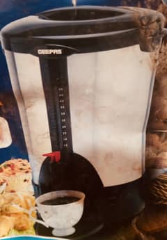 "New Geepas 50-Cup Coffee Maker – Stainless Steel, PKR 16,999!"