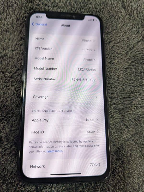 iPhone x 256gb pta approved 7