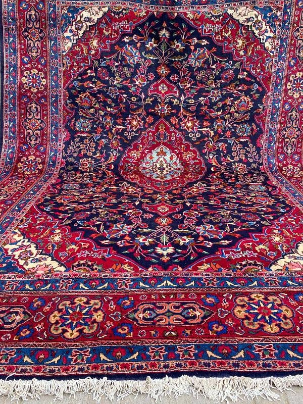 Second-Hand handmade Persian 9x12 feet Rug | Irani qaleen 0