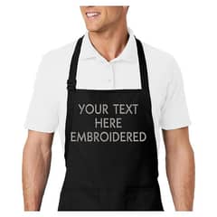 customised chef apron and cap set embroidered  name and logo