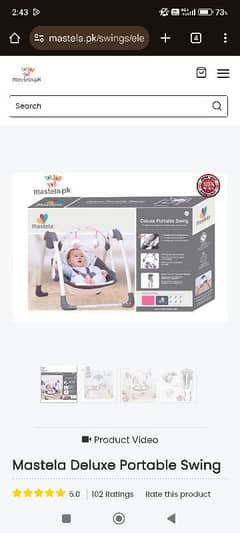 Overview  Mastela Portable Deluxe Swing Electrical Baby Swing