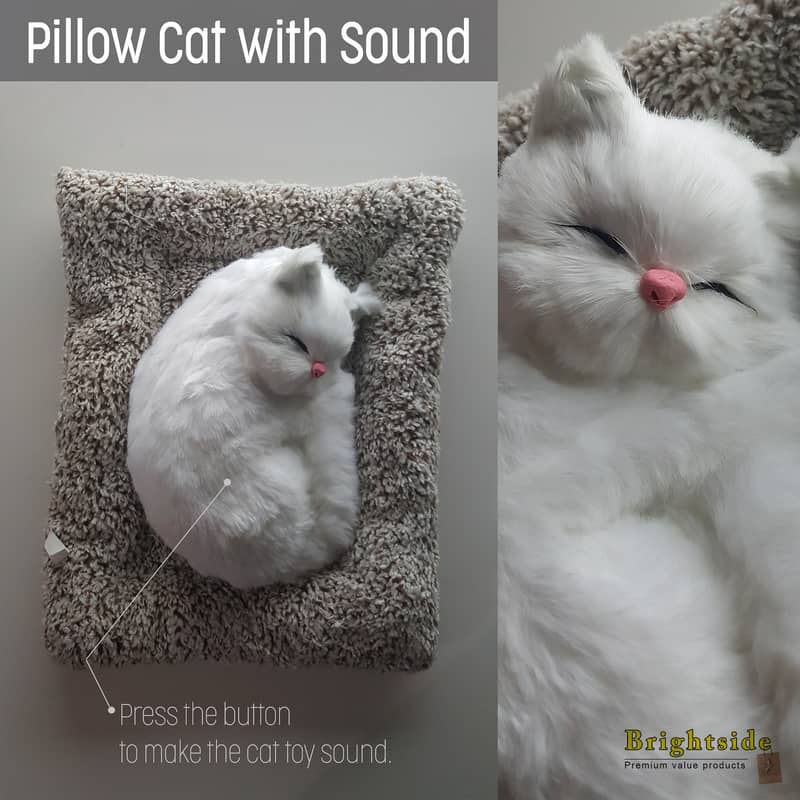 Lifelike Pillow Cat with Sound 0