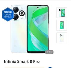 infinix smart 8 pro 4+4/128gb full box 6monthwarranty jazak Allah