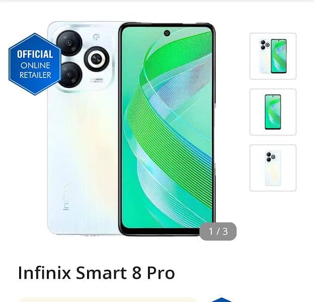 infinix smart 8 pro 4+4/128gb full box 6monthwarranty jazak Allah 0