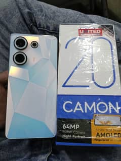 camon 20 with box and charjing ues nai hai bilko new hai 3 mAh k warty