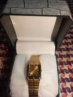 Swister 23K Eclectro Plated Gold Watch For Men's