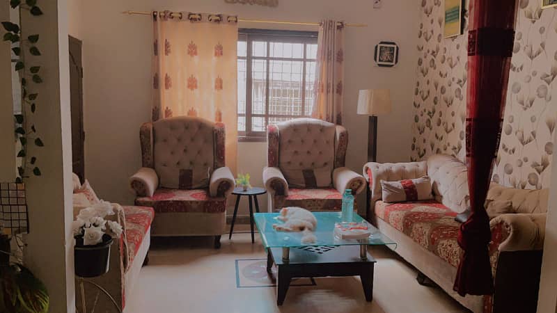 2 bed dd 1st floor portion for rent in johar 3