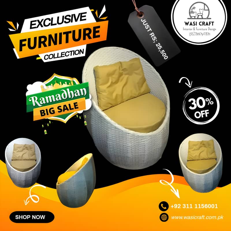 Stylish Rattan Egg-Shaped Chair for Indoor & Outdoor 0