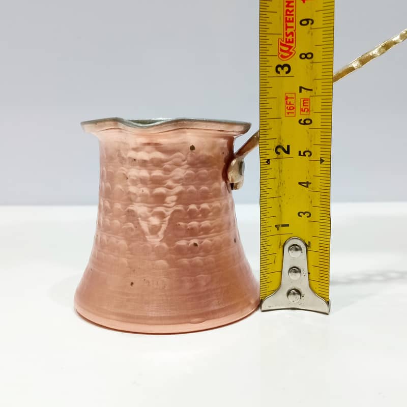 Handmade Hammered Copper Turkish Coffee Pot for Stovetop Brewing 4