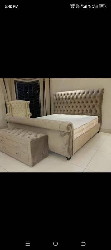 poshish bed /double bed / side poshish bed / king size bed / bed set 0