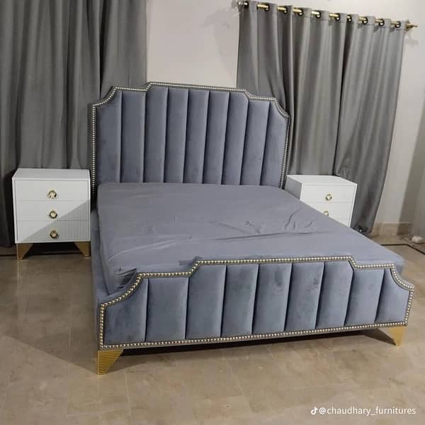 poshish bed /double bed / side poshish bed / king size bed / bed set 15