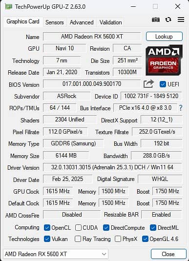 Rx 5600XT 6GB AsRock Graphics Card Urgent Sell 2