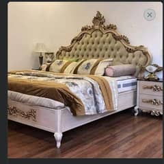 Double bed/chiniot king size bed/dressing table/bed set/wooden bed/bed