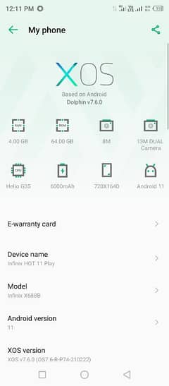 Infinix hot 11 play 4gb 64gb