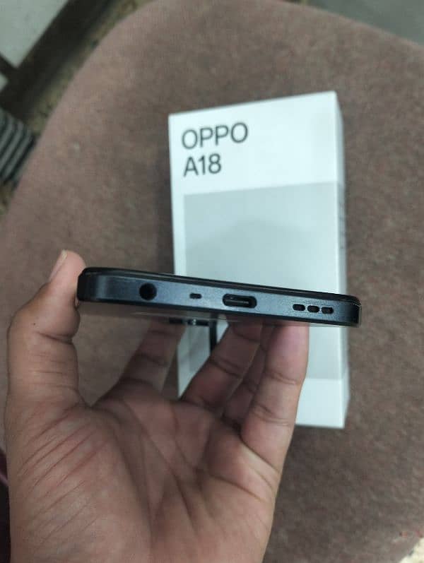 Oppo A18 4GB,128GB complete box 10/9 condition. . 03217695545 6