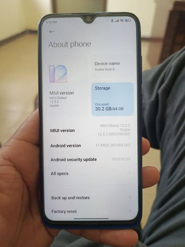 redmi note 8, 4gb ram 64gb memory with box pta approved 1