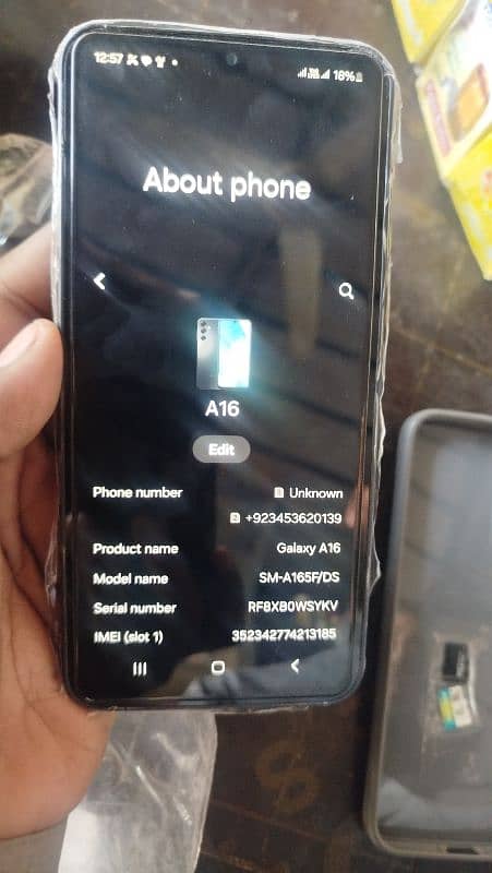 Samsung A 16 8 ram 256 memory all okay fresh sate contact WhatsApp 2