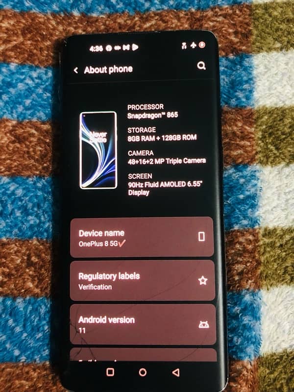 Oneplus 8 pta approved 8/128 4