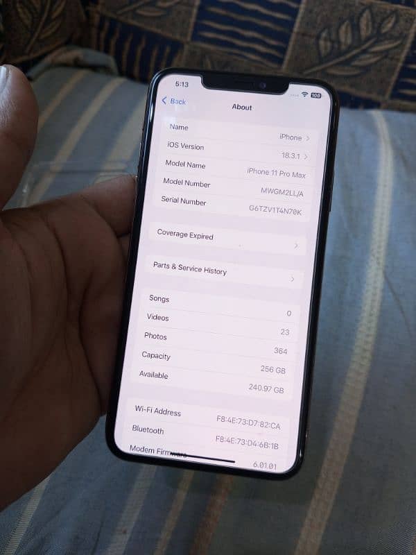 11 pro max 256 gb FU 5
