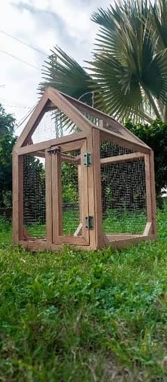 Hen or Bird cage wth pure dayar wood Size 1.5 x 1.5 foot hieght 2 foot