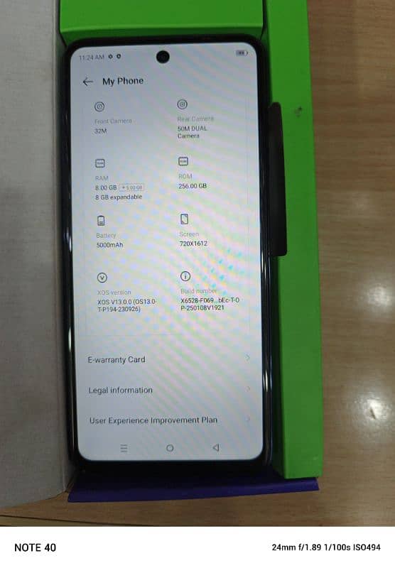 Infinix Hot 40i 8 GB Ram 256 GB Rom All Okay No Fault Good Condition 8