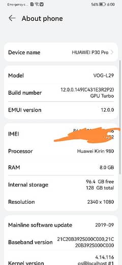 huawei p30 Pro 8gb ram 128gn