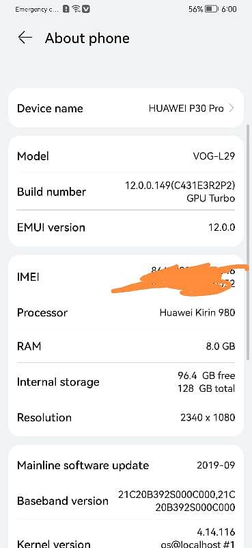 huawei p30 Pro 8gb ram 128gn 0