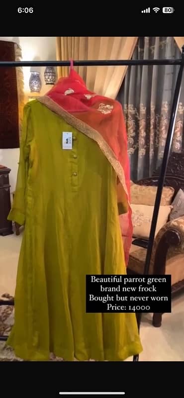 parrot green frock new, bought but never worn 0