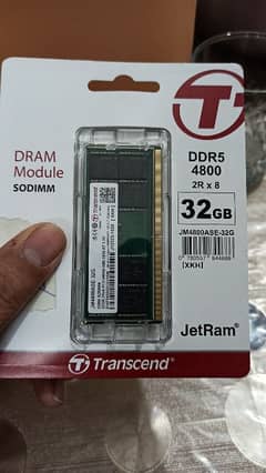 Transcend Jet DDR5 RAM 32GB stick 1.5 year ago warranty