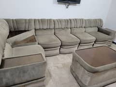 L. shaped sofa 5 seatr , and in 7 pieces  just look lime new.