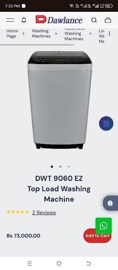 Dawlance Refrigerator 9169 wb Avante+, washing machine Dw 9060 ez