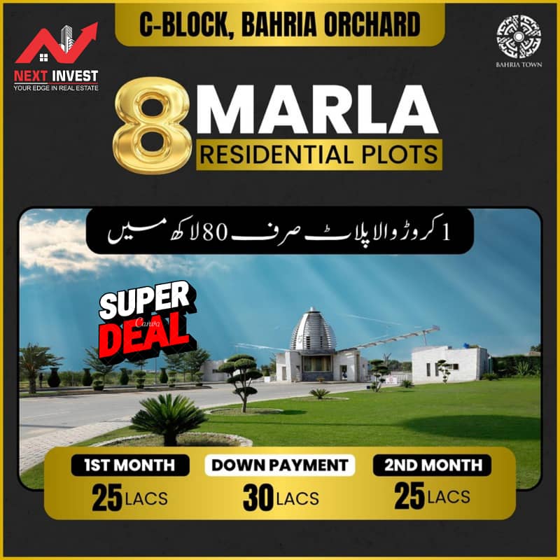 Ready to Construct 8 Marla Residential Plot for Sale in F1 Block Bahria Orchard Lahore 3