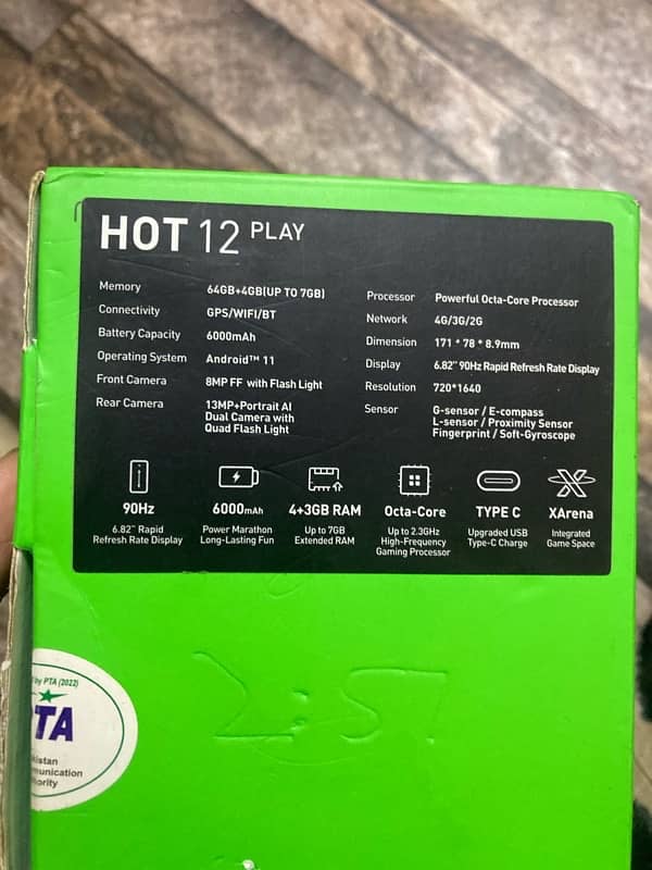 infinix hot 12 play box ke sath 1