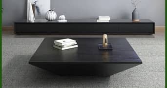 Black tv console and coffee centre table