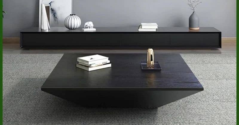 Black tv console and coffee centre table 0