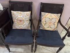 Rattan back Victorian chairs sheesham wood