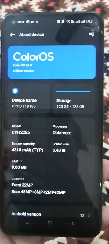 oppo f19 pro 8/128 4